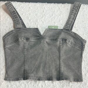 H&M Gray Denim Women's Top NWT